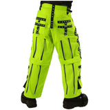 Men Gothic Parrot Green Threads Trousers | Cyber Punk Cargo Pant with Chain and Rivet