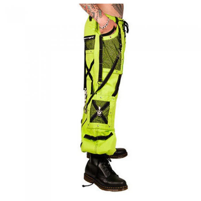 Men Gothic Bondage Techno Cyber Pants | Industrial Punk High Waist Trouser