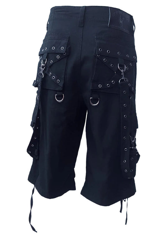Men Black Gothic Shorts | Chain Detail Streetwear Short for Men