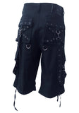 Men Black Gothic Shorts | Chain Detail Streetwear Short for Men