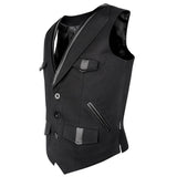 Men Gothic Vest Steampunk Wool Vest Wedding Military Style Waistcoat - Alternative Gothic Dark Wear | Embrace Dark Aesthetic Men & Women Gothic Clothing