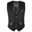 Men Gothic Vest Steampunk Wool Vest Wedding Military Style Waistcoat - Alternative Gothic Dark Wear | Embrace Dark Aesthetic Men & Women Gothic Clothing