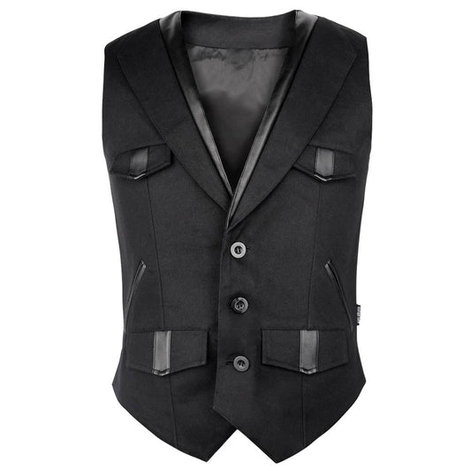Men Gothic Vest Steampunk Wool Vest Wedding Military Style Waistcoat - Alternative Gothic Dark Wear | Embrace Dark Aesthetic Men & Women Gothic Clothing