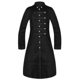 Gothic Military Officer Black Long Coat
