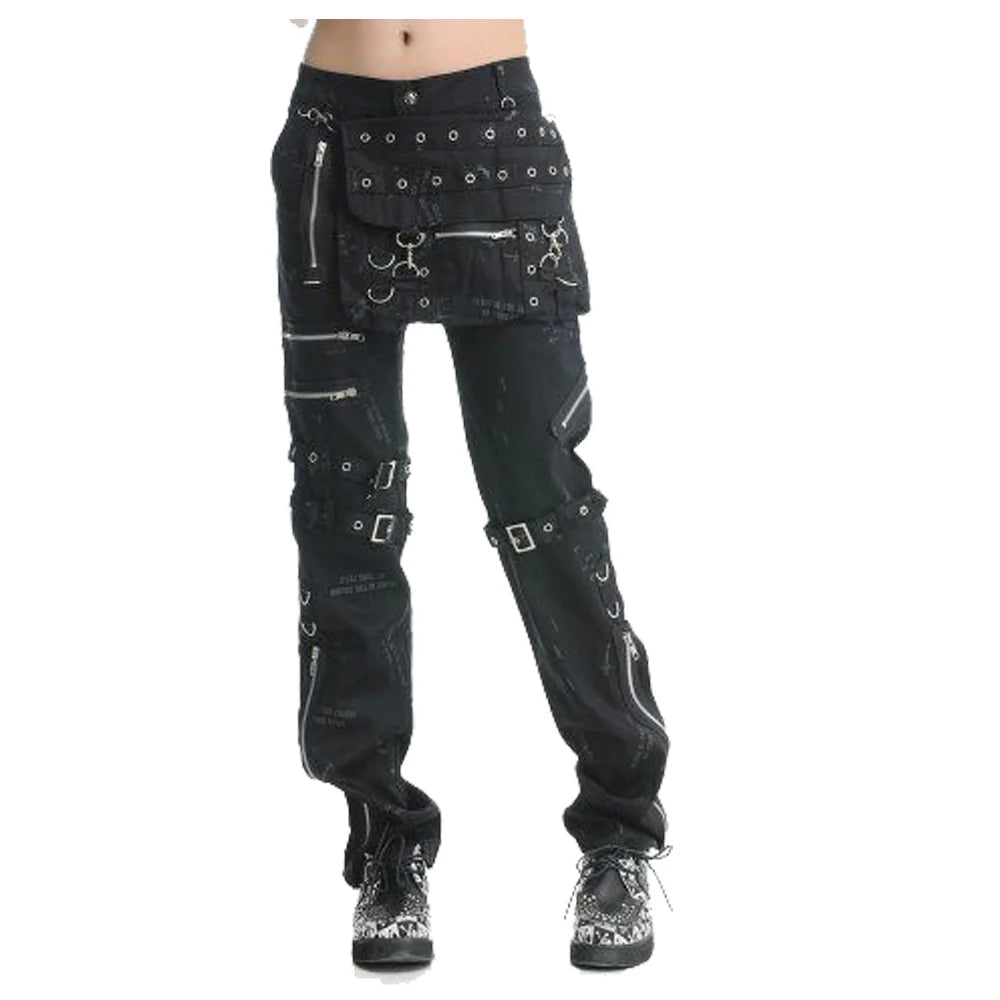 Men Black Gothic Pant | D-Ring Strap Detail Cotton Gothic Trouser