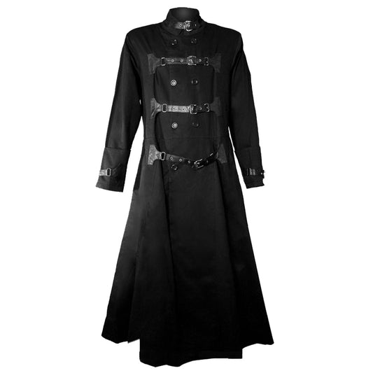 Gothic Long Black Hellraiser Coat for Men