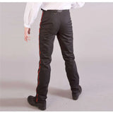 Men Military Officer Style Trouser with Red Stripe | Gothic Fetish Clubwear Pant