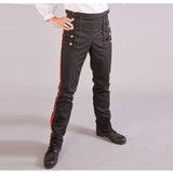 Men Military Officer Style Trouser with Red Stripe | Gothic Fetish Clubwear Pant