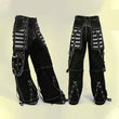 Men Gothic Mesh Panel Pant | Hot Black Punk Trouser with Buckle, Zip and Chain