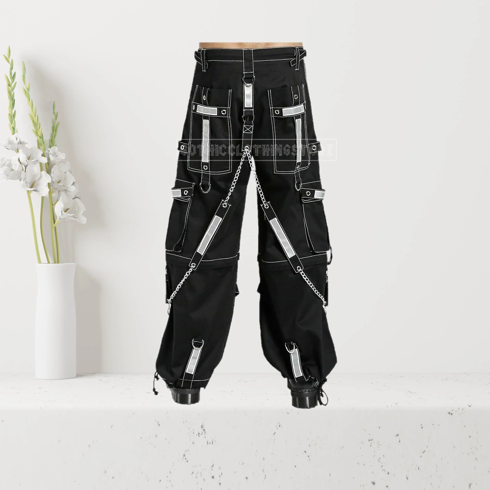 Gothic Industrial Baggy Pant | Techno Cyber Bondage Emo Trouser for Men