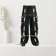 Gothic Industrial Baggy Pant | Techno Cyber Bondage Emo Trouser for Men