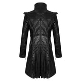 Pentagramme Men Black Steampunk Coat | Gothic Highwayman Long Coat with Braided Frogging