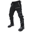 Men Black Cyberpunk Morte Pants | Gothic Cotton Trouser with Buckle and Chain