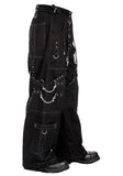 Men Gothic Elite Pant | Grey Stitch Baggy Trouser with Bondage Strap | Convertible 3/4 Gothic Pant