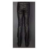 Men Gothic Comfort Fit Disco Leather Pants | Gothic Clubwear Leather Trouser for Men