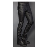 Men Gothic Comfort Fit Disco Leather Pants | Gothic Clubwear Leather Trouser for Men