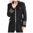 Gothic Military Officer Coat for Men | Gold Button Blazer with Cuff Bands & Epaulets