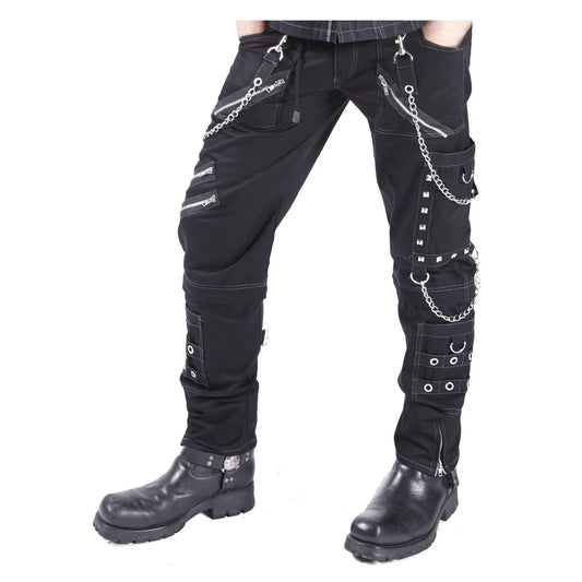 Men Gothic Punk Pants Black D-Ring Strap Trousers | Zipper Detail Streetwear for Goth and Emo Style