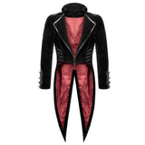 Mens Gothic Tailcoat Jacket Black Velvet Gothic Steampunk Vampire Swallowtail - Alternative Gothic Dark Wear | Embrace Dark Aesthetic Men & Women Gothic Clothing