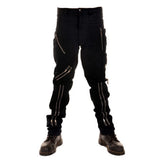 Punk Rock Zipper Pant | Black Gothic Pants for Men with Bold Zipper Accent