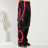 Men Gothic Step Chain Pant | Steampunk Punk Style Trouser with Removable Chain