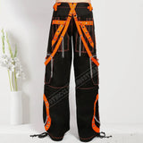 Men Gothic Step Chain Pant | Steampunk Punk Style Trouser with Removable Chain