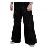 Men Gothic Bondage Pants | Steampunk Zip-Off Trouser with Handcuff and Chain