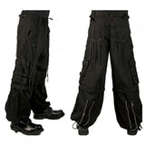 Men Gothic Bondage Pants | Steampunk Zip-Off Trouser with Handcuff and Chain
