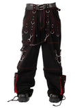 Men Gothic Elite Pant | Cyber Red Thread Bondage Trouser | Convertible Steampunk Pant