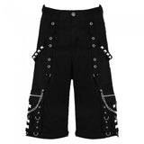 Men Cyber Goth Bondage Pants | Zip-Off Cargo Trouser with Metal Accessory