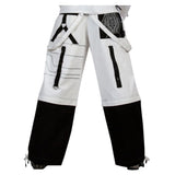 Men Gothic White and Black Strap Trousers | Cyber Punk Baggy Cargo Pant