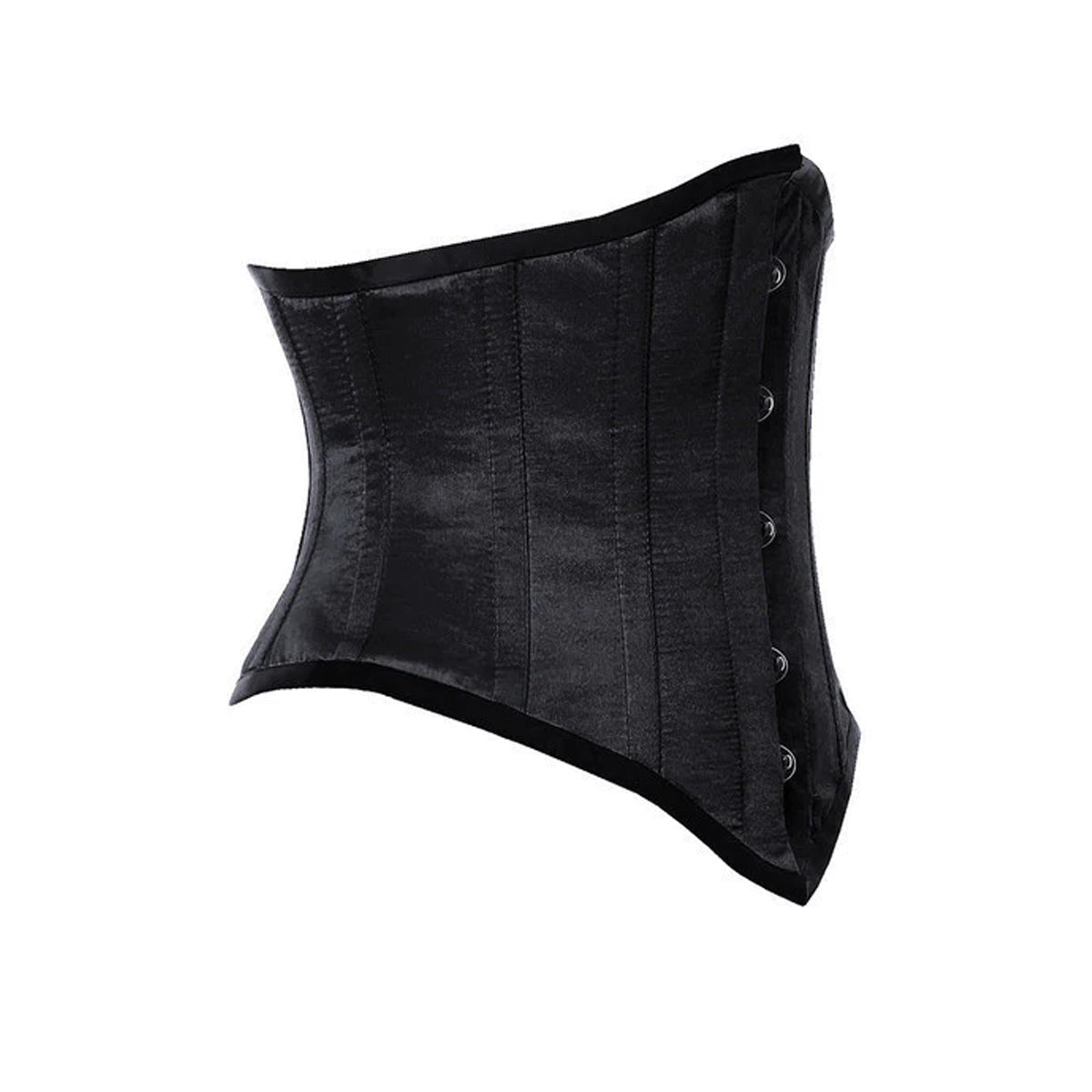 Alisson Black Satin Underbust Corset The Shadow Sculptor Cotton Corset - Alternative Gothic Dark Wear | Embrace Dark Aesthetic Men & Women Gothic Clothing