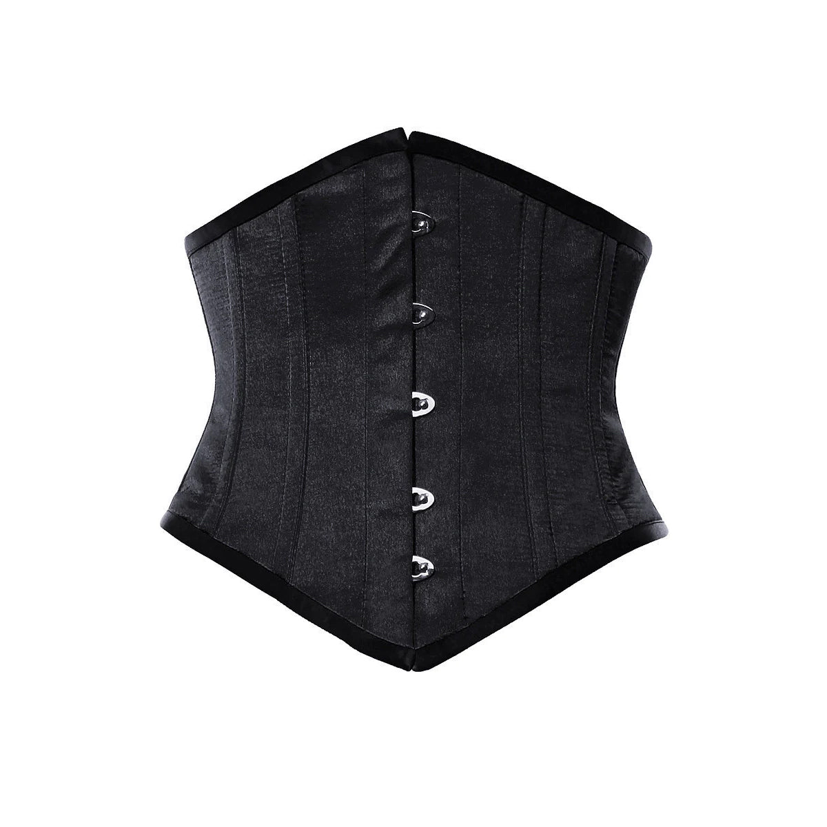 Alisson Black Satin Underbust Corset The Shadow Sculptor Cotton Corset - Alternative Gothic Dark Wear | Embrace Dark Aesthetic Men & Women Gothic Clothing
