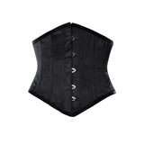 Alisson Black Satin Underbust Corset The Shadow Sculptor Cotton Corset - Alternative Gothic Dark Wear | Embrace Dark Aesthetic Men & Women Gothic Clothing