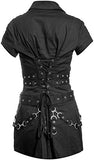 Women Hearts & Roses Bondage Jacket | Gothic Punk Vintage Military Style Jacket