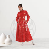 Women PVC Vinyl Long Coat Red/Blue PVC Raincoat PVC Trench Coats Ladies Emo Fashion Coat - Alternative Gothic Dark Wear | Embrace Dark Aesthetic Men & Women Gothic Clothing