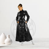 Women PVC Vinyl Long Coat Red/Blue PVC Raincoat PVC Trench Coats Ladies Emo Fashion Coat - Alternative Gothic Dark Wear | Embrace Dark Aesthetic Men & Women Gothic Clothing