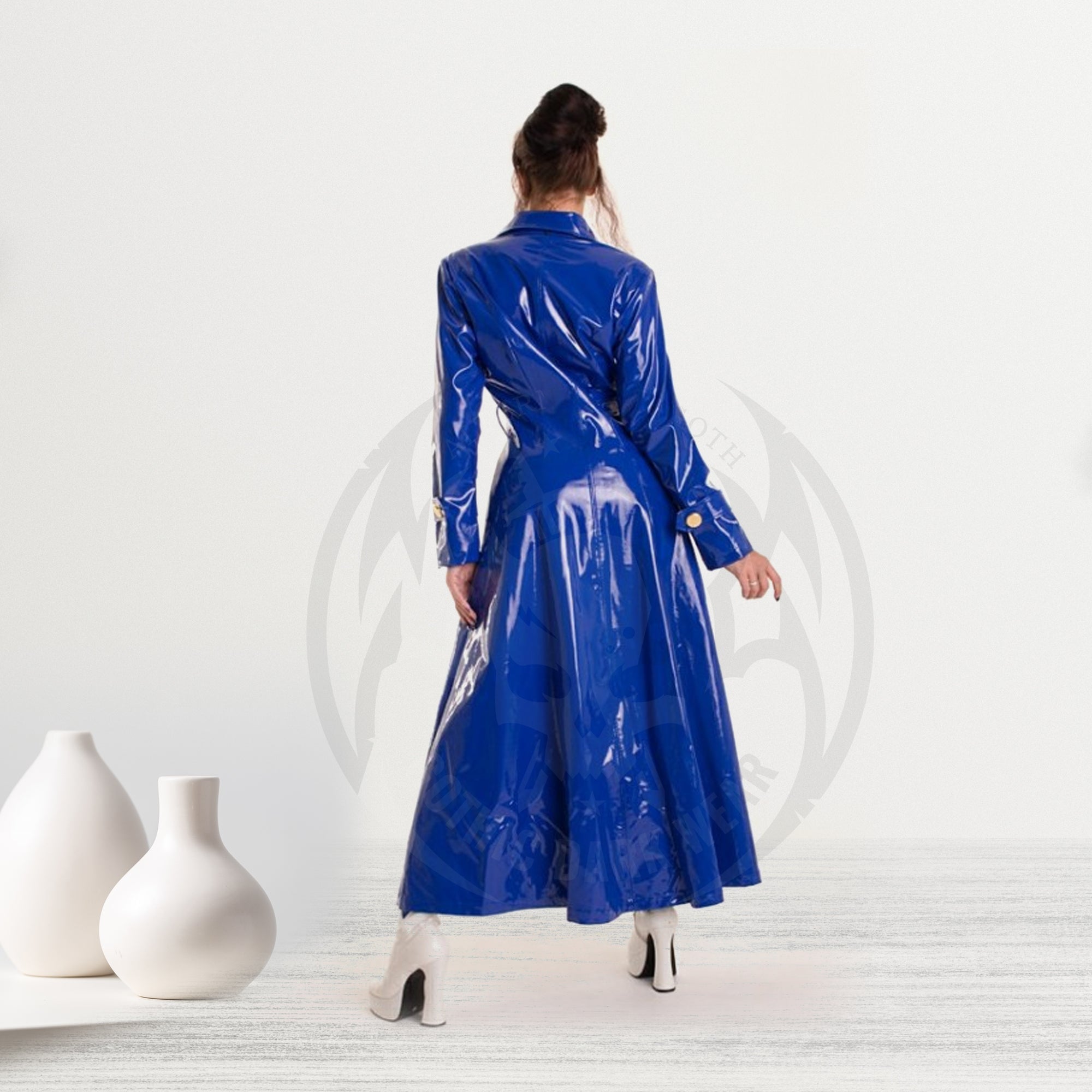 Women PVC Vinyl Long Coat Red/Blue PVC Raincoat PVC Trench Coats Ladies Emo Fashion Coat - Alternative Gothic Dark Wear | Embrace Dark Aesthetic Men & Women Gothic Clothing
